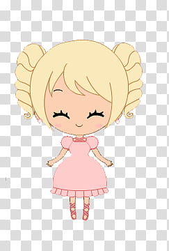 dolls, yellow-haired female animated character in pink dress transparent background PNG clipart