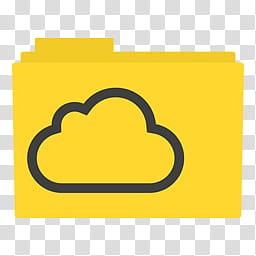 Simply Styled Icon Set  Icons FREE , iCloud Folder, yellow and black cloud graphic folder illustration transparent background PNG clipart