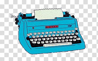 , blue typewriter transparent background PNG clipart