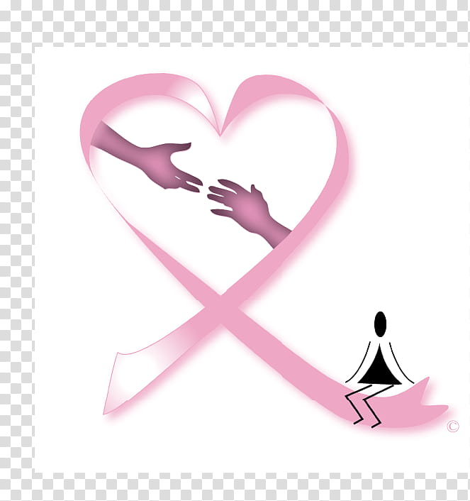 Breast Cancer Reaching Hands, two hands reaching with pink heart transparent background PNG clipart