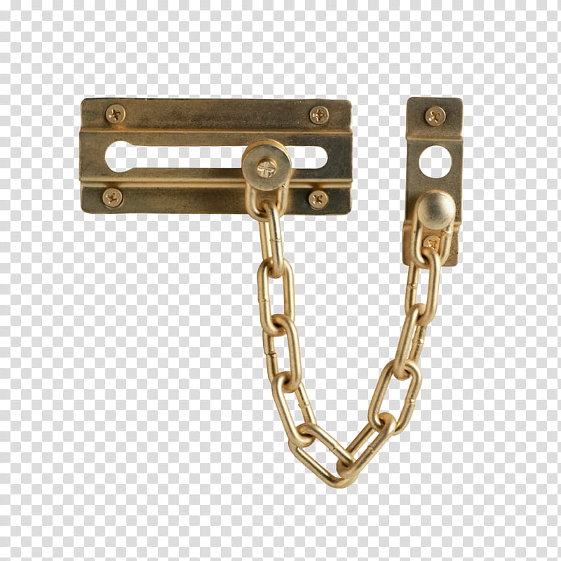 Door Latch, brass-colored door chain lock transparent background PNG clipart