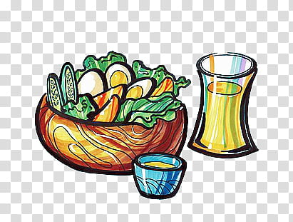 COLORFUL FOOD PICS, drinking cup beside bowl illustration transparent background PNG clipart