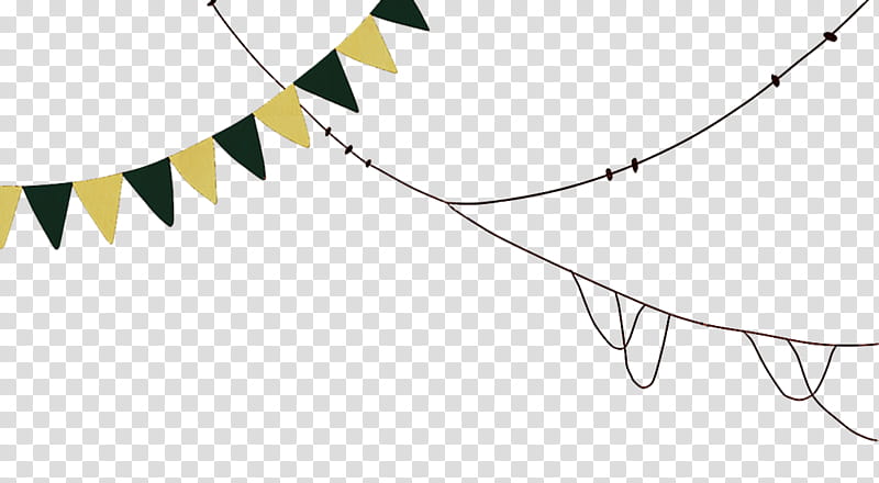 Guirnaldas , green and yellow flags transparent background PNG clipart