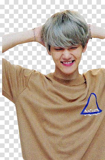 BAEKHYUN EXO S, men's brown boat-neck t-shirt transparent background PNG clipart