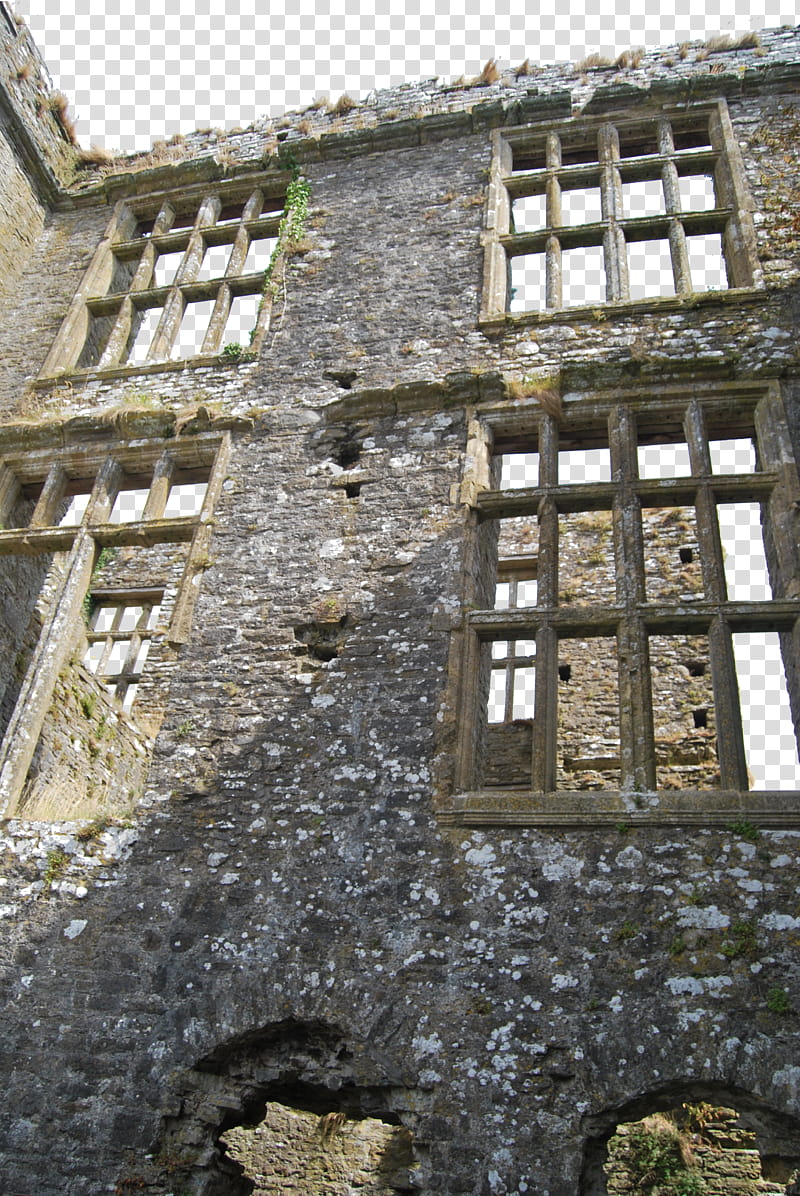 Castle Ruins Windows, gray concrete wall transparent background PNG clipart