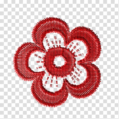 embroidery, red flower cross-stitch illustration transparent background PNG clipart
