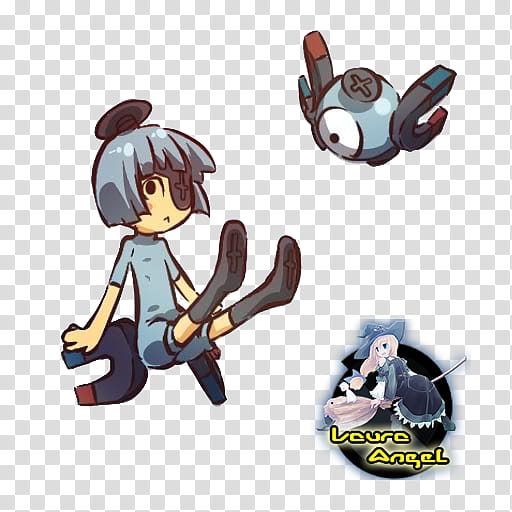 Render Magnemite Gijinka, gray-haired female character illustratio transparent background PNG clipart
