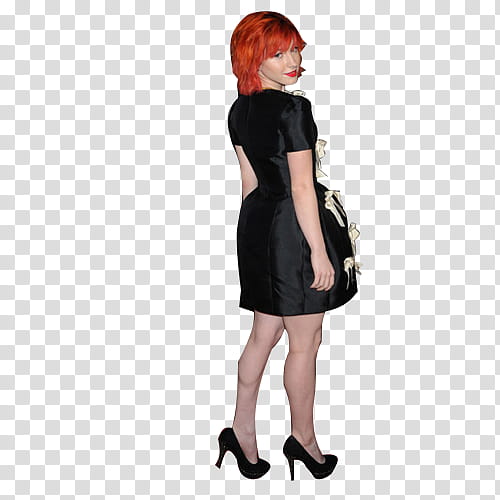 Paramore , woman wearing black dress in standing position transparent background PNG clipart