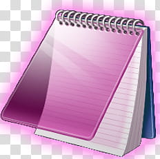 purple Notepad or Textfile Icon, da_notepad, pink and white pocket notebook art transparent background PNG clipart