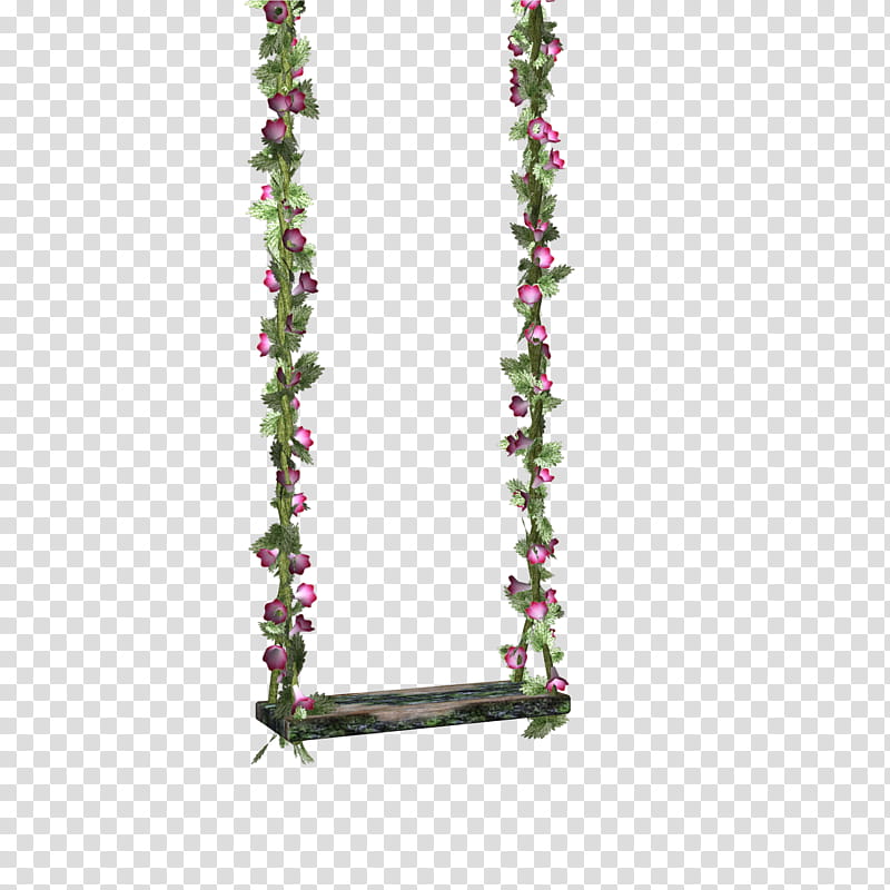 floral swing , brown wooden swing chair transparent background PNG clipart