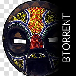 AfricanDream dock icons, btorrent, beaded multicolored tribal mask illustration transparent background PNG clipart