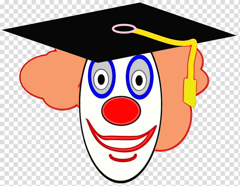 Smiley Face, Clown, Evil Clown, Circus, Cartoon, Facial Expression, Nose, MortarBoard transparent background PNG clipart