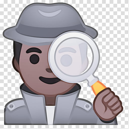 Detective Emoji, Dark Skin, Human Skin Color, Noto Fonts, Light Skin, Cartoon, Hat, Headgear transparent background PNG clipart