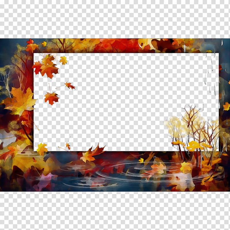 Watercolor Background Autumn Frame, Paint, Wet Ink, Desktop , Frames, Art, Yellow, Rectangle transparent background PNG clipart