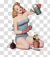 pin up girls , woman pouring water on glass illustration transparent background PNG clipart