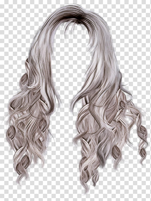 hair hairstyle long hair wig layered hair, Hair Coloring, Step Cutting, Silver, Human, Fashion Accessory transparent background PNG clipart