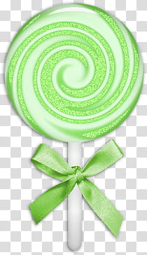 Piruletas s, green and white lollie with green ribbon transparent background PNG clipart