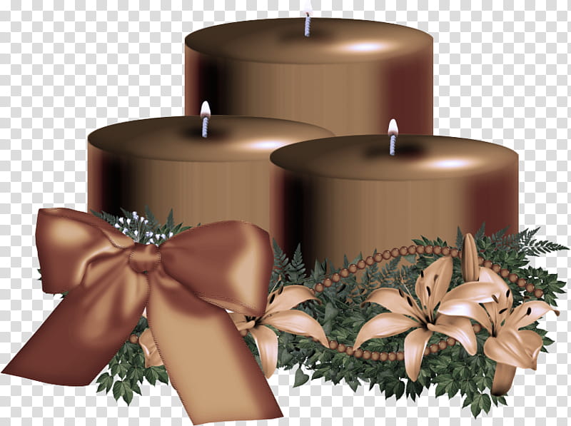 Christmas decoration, Candle, Lighting, Brown, Tree, Interior Design, Ribbon, Christmas transparent background PNG clipart