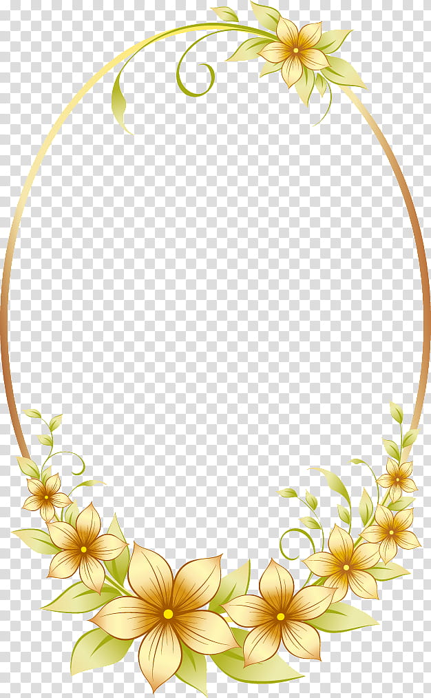 Flower Oval Frame Floral Oval Frame, Plant transparent background PNG clipart