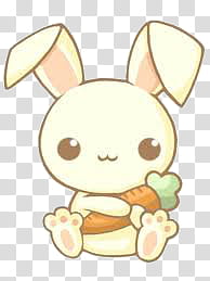 rabbit smiling and hugging carrot illustration transparent background PNG clipart