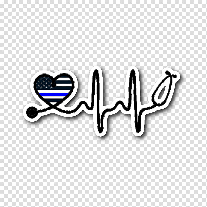 Heart Logo, Stethoscope, Electrocardiography, Thin Blue Line, Sticker, Pulse, Text transparent background PNG clipart