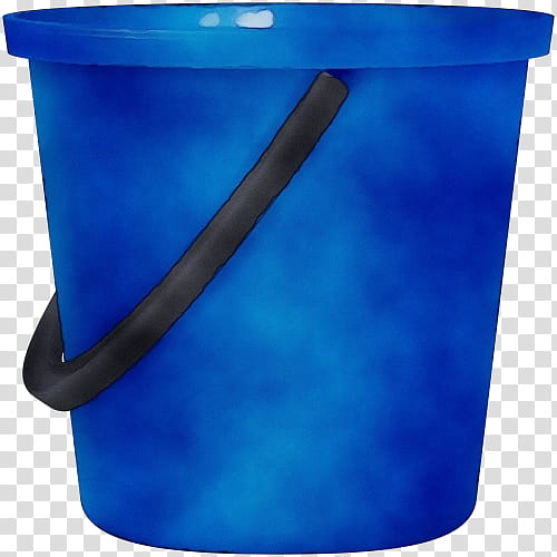 blue cobalt blue turquoise waste container plastic, Watercolor, Paint, Wet Ink, Flowerpot, Waste Containment, Recycling Bin, Bucket transparent background PNG clipart