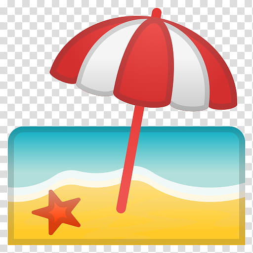 Smiley Emoji, Noto Fonts, Beach, Emoticon, Red, Umbrella, Line transparent background PNG clipart