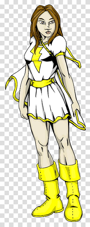 Mary Marvel-white costume transparent background PNG clipart