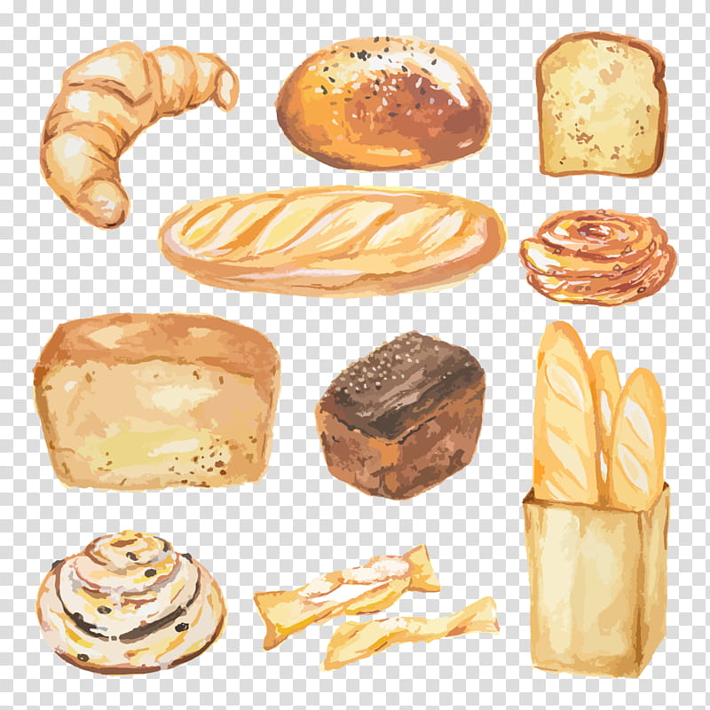 Junk Food, Bakery, Bread, Baguette, Loaf, Pastry, Drawing, Whole Grain transparent background PNG clipart