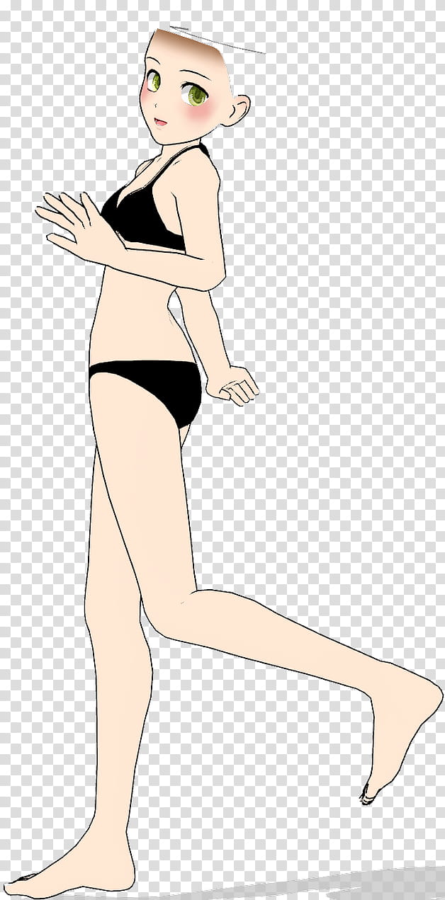 MMD base kio-lat DL, woman in black bikini illustration transparent background PNG clipart