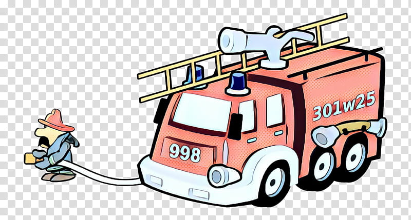 Firefighter, Pop Art, Retro, Vintage, Car, Fire Department, Fire Engine, Fire Station transparent background PNG clipart