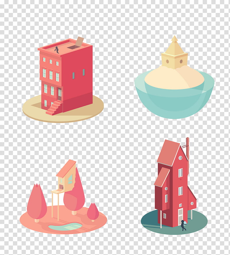 Cake, House, Building, Animation, Pink, Playset, Toy, Architecture transparent background PNG clipart