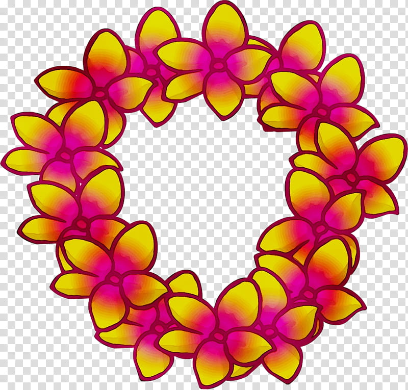 Floral Heart, Lei, Hawaii, Floral Design, Hawaiian Language, Luau, Flower, Cartoon transparent background PNG clipart