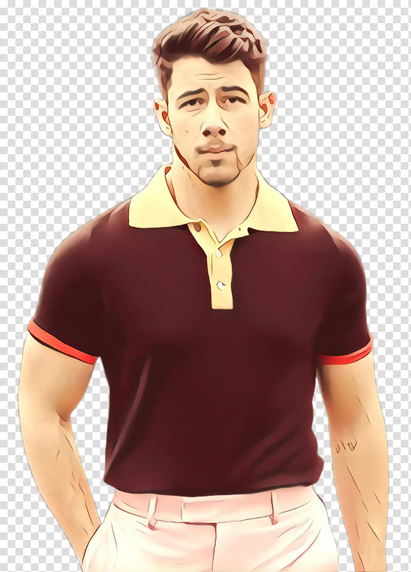 polo shirt clothing collar sleeve t-shirt, Cartoon, Tshirt, Neck, Maroon, Arm, Cool, Shoulder transparent background PNG clipart