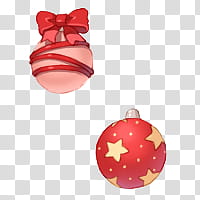 Merry Christmas  Watchers, two red and pink baubles transparent background PNG clipart