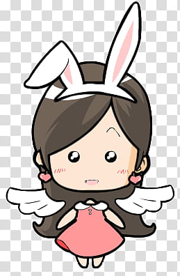 DeDecoraciones s, anime girl with rabbit ears and wings illustration transparent background PNG clipart