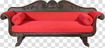 red fabric sofa chair transparent background PNG clipart