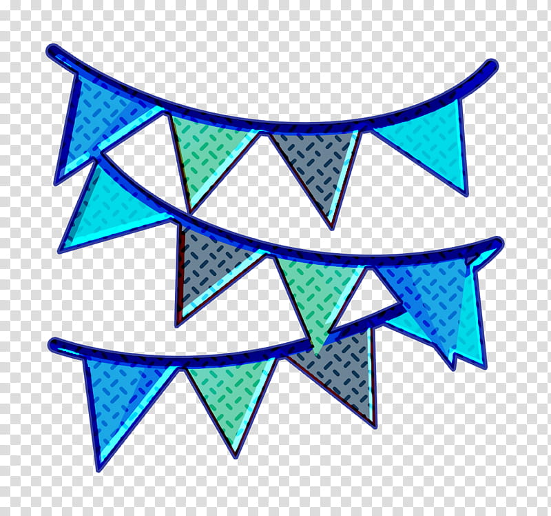 chain icon flag icon newyears icon, Party Icon, Blue, Turquoise, Line, Line Art, Symbol transparent background PNG clipart