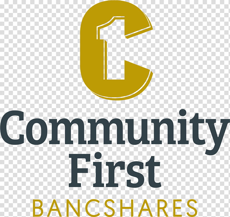 Bank, Logo, Community First Bancshare, Community First Credit Union, Text, Yellow, Line, Area transparent background PNG clipart