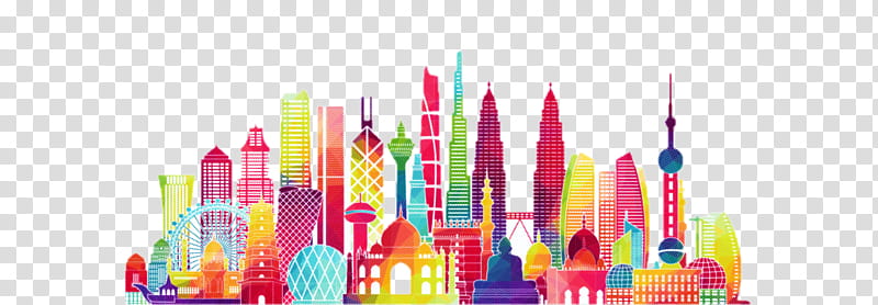 human settlement skyline city cityscape colorfulness, Skyscraper, Graphic Design, Birthday
, Party transparent background PNG clipart