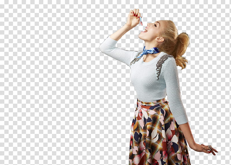 Peyton List, woman wearing white long-sleeved top transparent background PNG clipart
