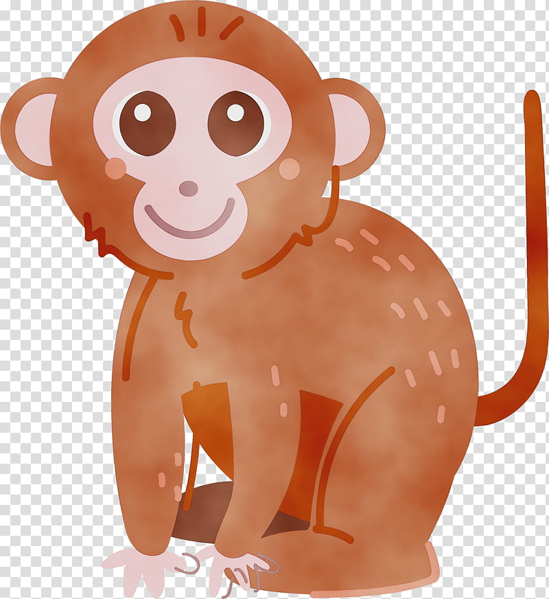 cartoon animal figure new world monkey animation, Watercolor, Paint, Wet Ink, Cartoon, Old World Monkey transparent background PNG clipart