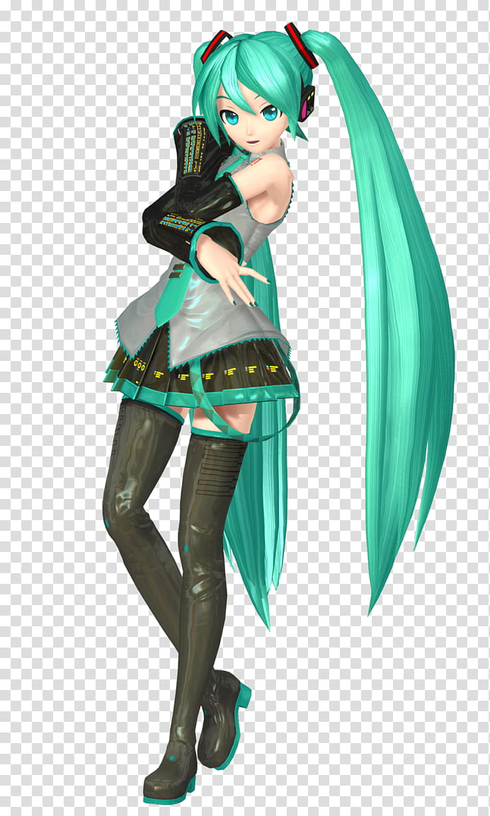 :Video: PDAFT Hatsune Miku Test Physics, teal haired anime character transparent background PNG clipart