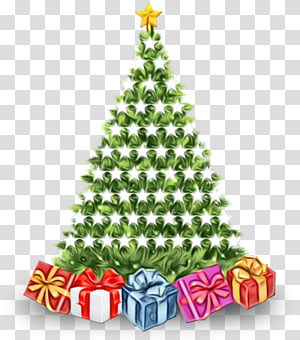 Christmas tree, Watercolor, Paint, Wet Ink, Oregon Pine, Christmas Decoration, Colorado Spruce, Christmas Ornament transparent background PNG clipart thumbnail