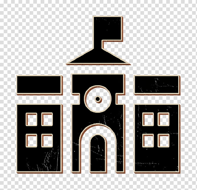 School icon Urban Building icon, Line, Rectangle, Architecture, House, Logo, Square, Facade transparent background PNG clipart