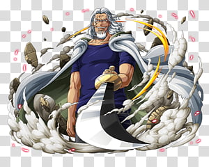 Silvers Rayleigh The Dark King, white haired male anime character  transparent background PNG clipart