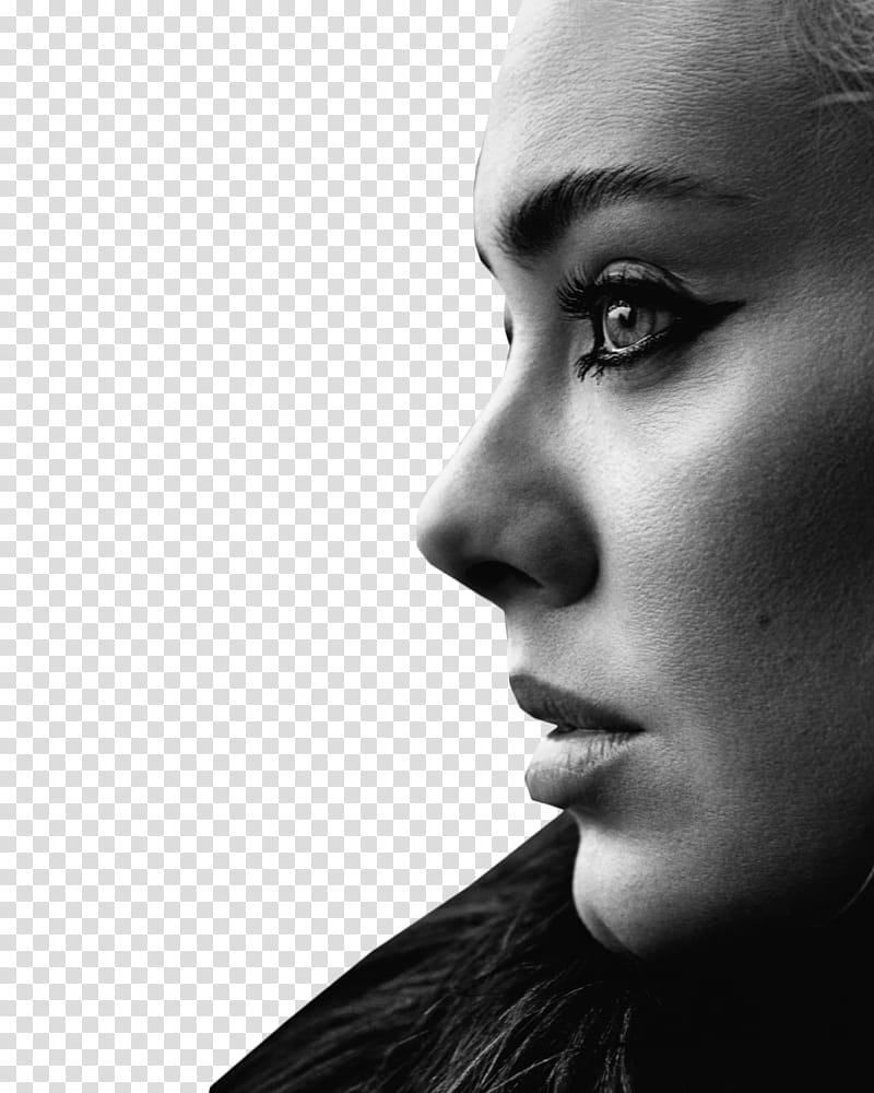 Adele, woman facing side view transparent background PNG clipart