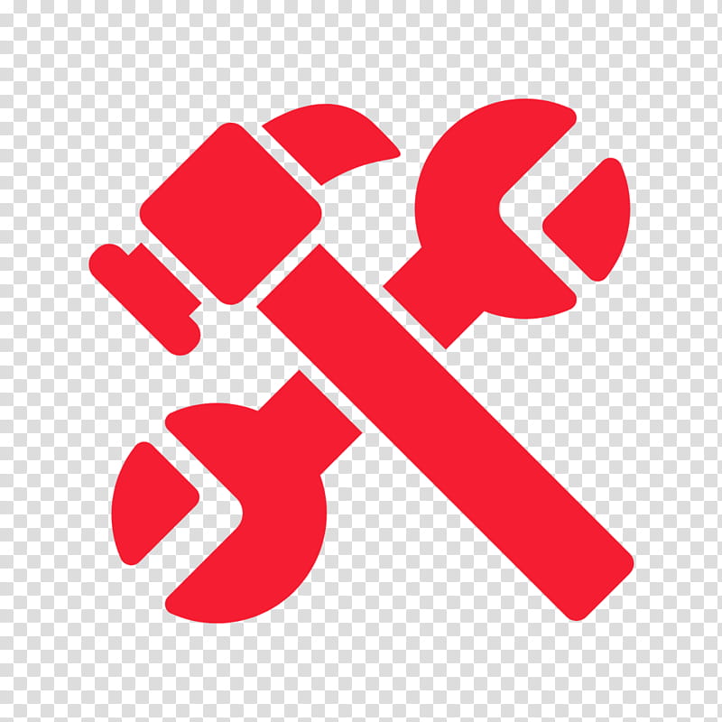 Hammer and wrench icon repair tool symbol red Vector Image