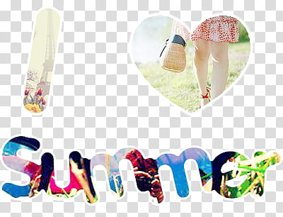 I love summer, I heart summer word art transparent background PNG clipart