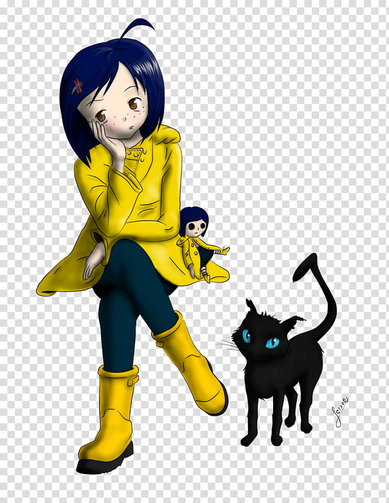 Coraline manga, female anime character illustration transparent background PNG clipart